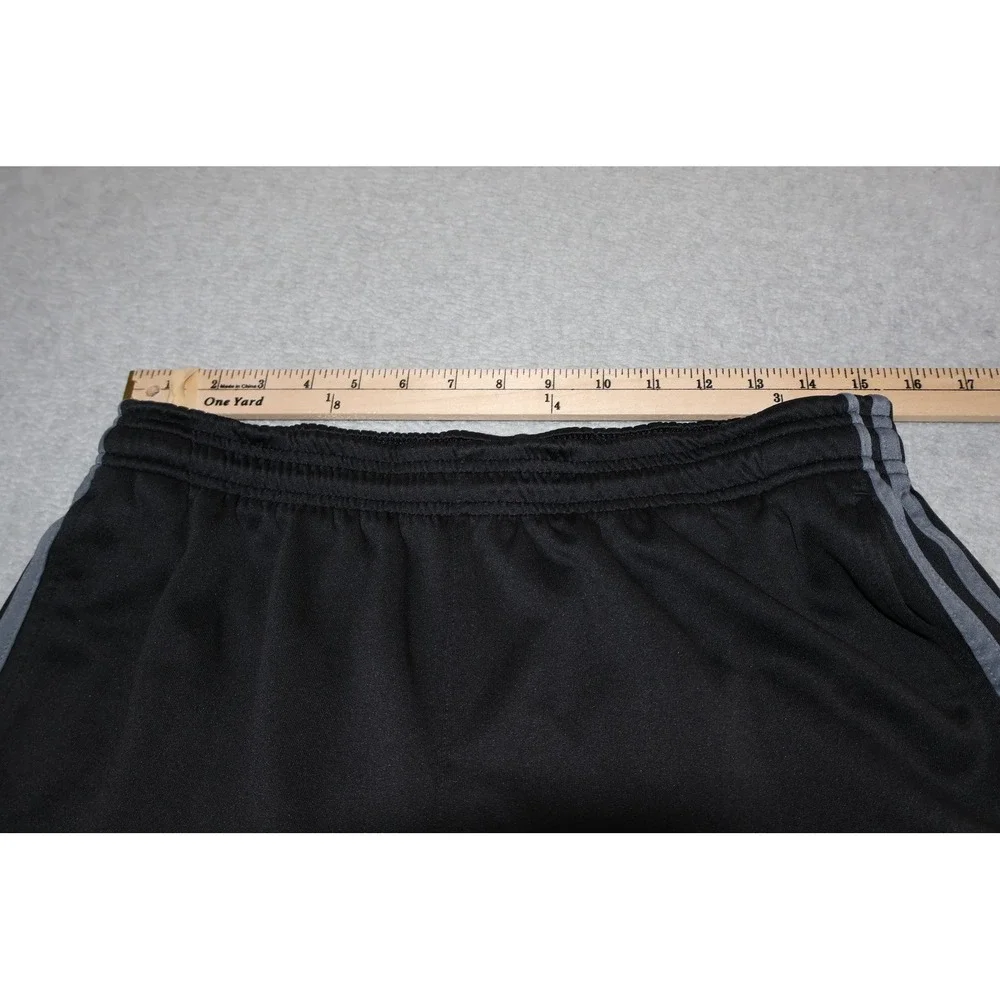 Adidas Track Gym Pants Mens Large Black Gray 3-Stripe Athletic Gym Training